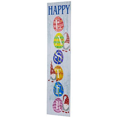 Northlight 35.75" Happy Easter Gnomes and Eggs Spring Porch Board Sign Decoration