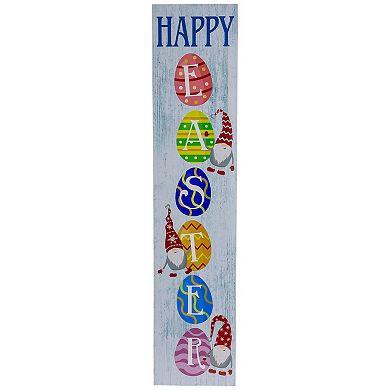 Northlight 35.75" Happy Easter Gnomes and Eggs Spring Porch Board Sign Decoration