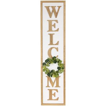 Northlight 40" Welcome Wooden Framed Outdoor Porch Sign