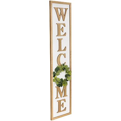 Northlight 40" Welcome Wooden Framed Outdoor Porch Sign