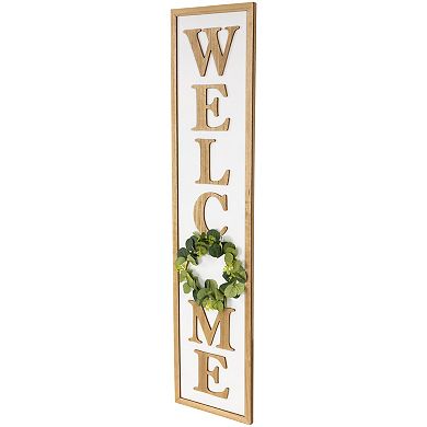 Northlight 40" Welcome Wooden Framed Outdoor Porch Sign