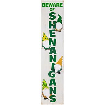 Northlight 36" Beware of Shenanigans St. Patrick's Day Porch Board Sign Decoration