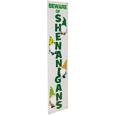 Northlight 36" Beware of Shenanigans St. Patrick's Day Porch Board Sign Decoration
