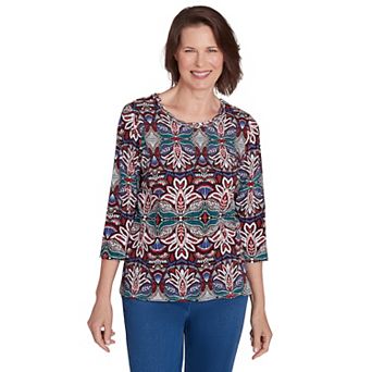 Women's Alfred Dunner Abstract Leaf Print Top