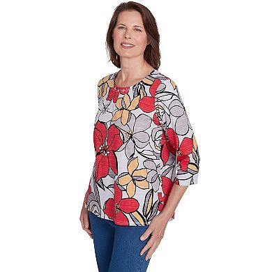Women's Alfred Dunner Bold Floral Print Tee