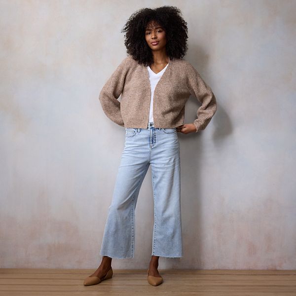 Women's LC Lauren Conrad Knit Shaker Stitch Open Cardigan