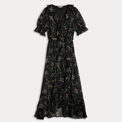 Petite LC Lauren Conrad Ruffled Wrap Maxi Dress