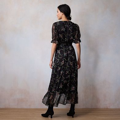 Petite LC Lauren Conrad Ruffled Wrap Maxi Dress