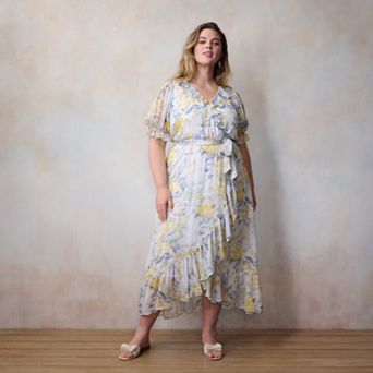 Plus Size LC Lauren Conrad Ruffled Wrap Maxi Dress