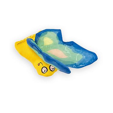 Yeowww! Duckyworld 100% Organic Flower Leaf Catnip Cat Toy Butterflies (1 Toy, Blue)