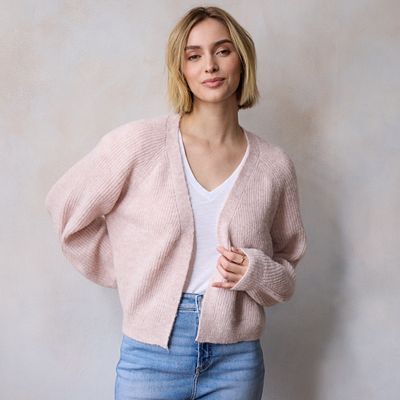 Petite LC Lauren Conrad Open Front Cropped Cardigan