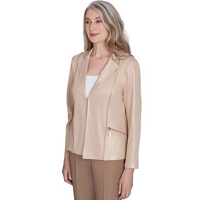 Women's Alfred Dunner Shimmer Faux Leather Jacket