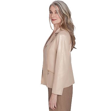 Women's Alfred Dunner Shimmer Faux Leather Jacket