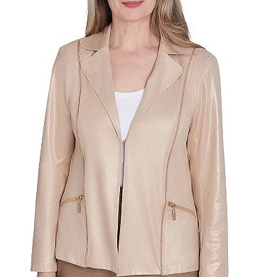 Women's Alfred Dunner Shimmer Faux Leather Jacket
