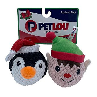 Petlou Penguin And Elf Christmas Ez Squeaky Twin Ball