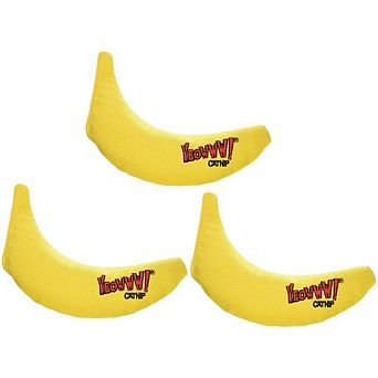 Yeowww! 100% Organic Catnip Toy, Yellow Banana 3 Pack