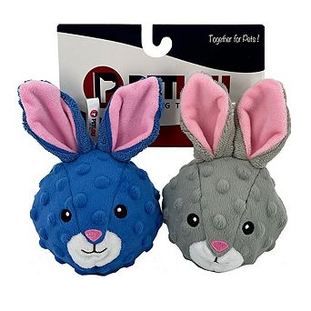 Petlou Rabbit Ez Squeaky Ball - Set Of 2 (4-inch Width)