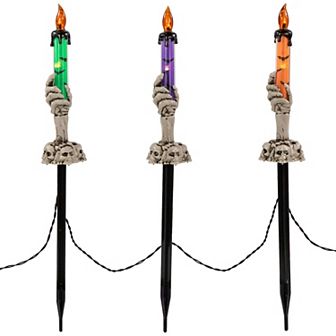 Northlight LED Lighted Skeleton Candle Halloween Decorations Set of 6