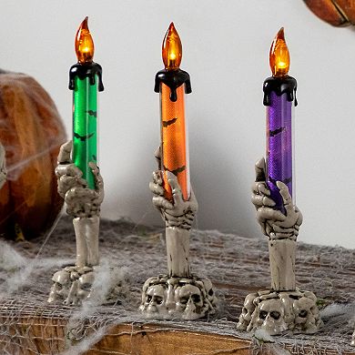 Northlight LED Lighted Skeleton Hand Halloween Candles Set of 3