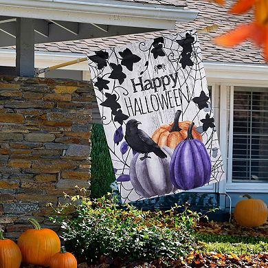 Northlight Pumpkins & Crow Happy Halloween Outdoor House Flag