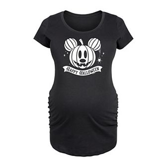 Disney's Mickey Mouse Maternity Happy Halloween Pumpkin Graphic Tee