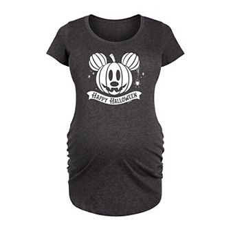 Disney's Mickey Mouse Maternity Happy Halloween Pumpkin Graphic Tee