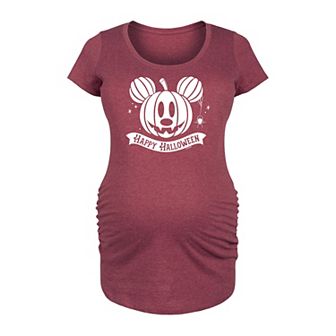Disney's Mickey Mouse Maternity Happy Halloween Pumpkin Graphic Tee