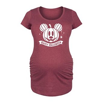 Disney's Mickey Mouse Maternity Happy Halloween Pumpkin Graphic Tee