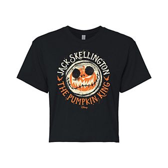 Disney's Nightmare Before Christmas Jack Juniors' Pumpkin King Cropped Tee