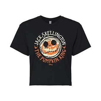 Disney's Nightmare Before Christmas Jack Juniors' Pumpkin King Cropped Tee