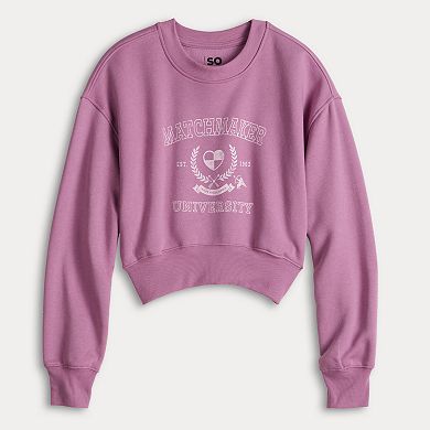 Juniors' SO® Oversized Cropped Sweatshirt