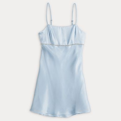 Juniors' Live To Be Spoiled Rhinestone Organza Mini Dress