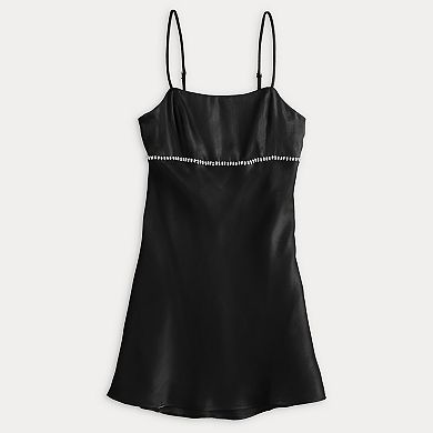 Juniors' Live To Be Spoiled Rhinestone Organza Mini Dress