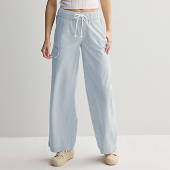 Juniors' SO® Mid Rise Pull-On Seersucker Pants