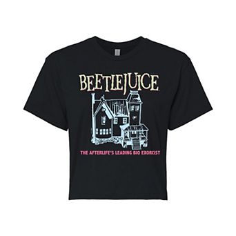 Juniors' Beetlejuice House Cropped Tee