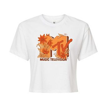 Juniors' MTV Fall Florals Cropped Tee