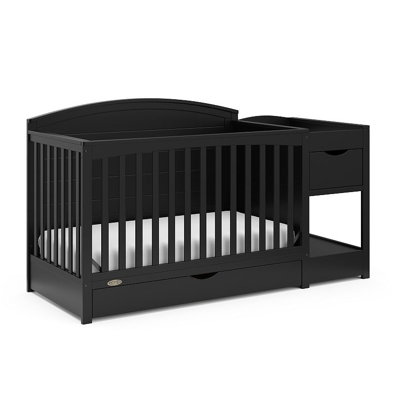 Graco Bellwood 5-in-1 Convertible Crib and Changer, Black