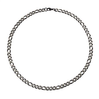 Kristen Kesho Stainless Steel Black Plated Figaro Chain Necklace