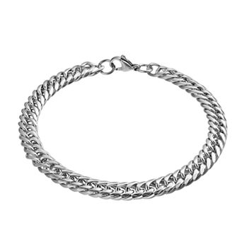 Kristen Kesho Stainless Steel Double Curb Chain Bracelet