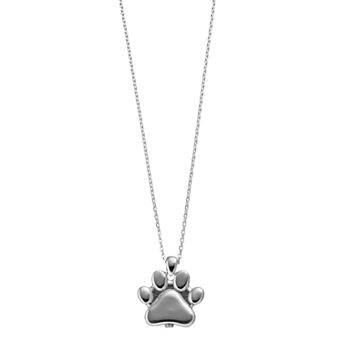 Kristen Kesho Sterling Silver Rhodium Plated Paw Ash Holder Necklace