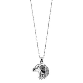 Kristen Kesho Sterling Silver Rhodium Plated Eagle Ash Holder Necklace