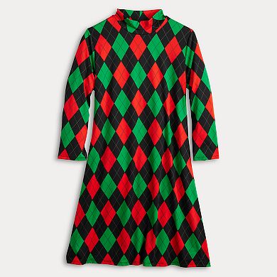 Women's Jollidays Long Sleeve Mock Neck Dress