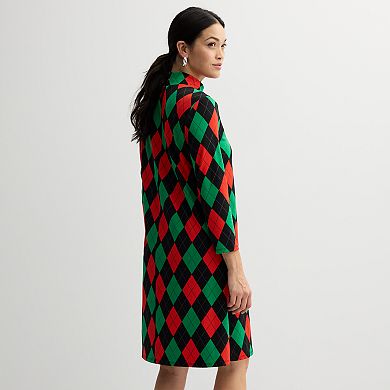 Women's Jollidays Long Sleeve Mock Neck Dress