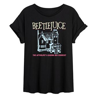 Juniors' Beetlejuice House Oversized Tee