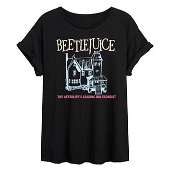 Juniors' Beetlejuice House Oversized Tee