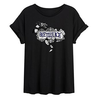 Juniors' Beetlejuice Classic Oversized Tee