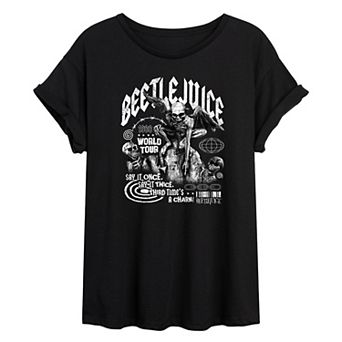 Juniors' Beetlejuice World Tour Oversized Tee