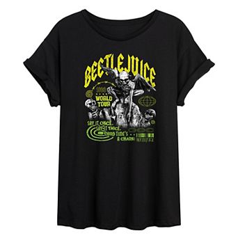Juniors' Beetlejuice World Tour Oversized Tee