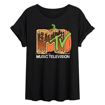 Juniors' MTV Pumpkin Oversized Tee