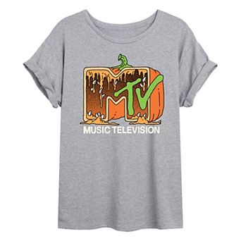 Juniors' MTV Pumpkin Oversized Tee